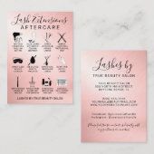 Rose Gold Metallic Lash Extensions Aftercare Icon Visitenkarte (Vorne/Hinten)