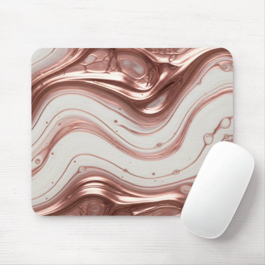Rose Gold Metallic Liquid Marble Mousepad (Mit Mouse)