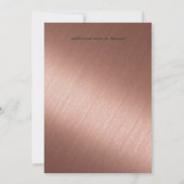 Rose Gold Metallic Look Budget Hochzeitseinladunge (Rückseite)