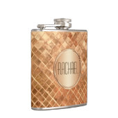 Rose Gold Metallic-Look Monogramm Flachmann (Rechts)