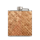 Rose Gold Metallic-Look Monogramm Flachmann (Rückseite)