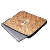 Rose Gold Metallic-Look Muster mit Monogramm Laptopschutzhülle (Vorne Knopf)