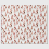 Rose Gold Metallic Look Weihnachtsbaumen Geschenkpapier (Flach)