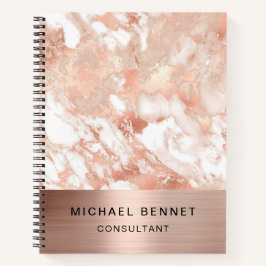 Rose Gold Metallic Marble Consultant Notizblock