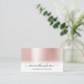 Rose Gold Metallic Moderne Elegant Visitenkarte (Stehend Vorderseite)