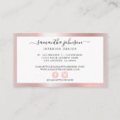 Rose Gold Metallic Moderne Elegant Visitenkarte (Rückseite)