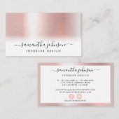 Rose Gold Metallic Moderne Elegant Visitenkarte (Vorne/Hinten)