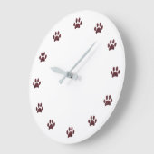 Rose Gold Metallic Paw Prints als Zahlen Große Wanduhr (Winkel)