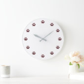 Rose Gold Metallic Paw Prints als Zahlen Große Wanduhr (Zuhause)