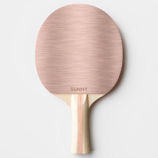 Rose-Gold-Metallic-Textur Monogramm Tischtennis Schläger (Vorderseite)