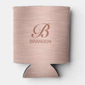 Rose Gold Metallic Texture Monogram Dosenkühler (Vorderseite)