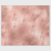 Rose Gold Metallic Tree Moderne Weihnachtsfeiertag Geschenkpapier (Flach)