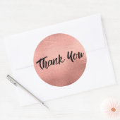Rose Gold Metallic Trendy Danke Runder Aufkleber (Umschlag)