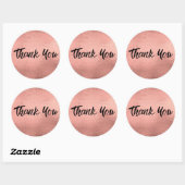 Rose Gold Metallic Trendy Danke Runder Aufkleber (Blatt)