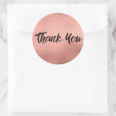Rose Gold Metallic Trendy Danke Runder Aufkleber (Tasche)