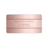 Rose Gold Metallische moderne minimalistische Hoch Adressaufkleber (Vorne)