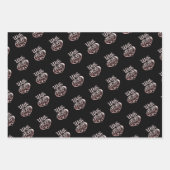 Rose gold metallische Optik Valentine Herzenslust Geschenkpapier Set (Vorderseite 3)