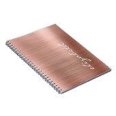 Rose Gold Metallische Personalisiert Signature Scr Notizblock (Rechte Seite)