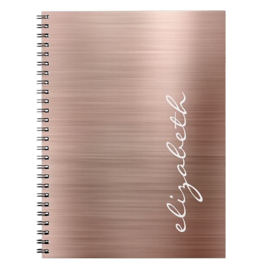 Rose Gold Metallische Personalisiert Signature Scr Notizblock (Vorderseite)