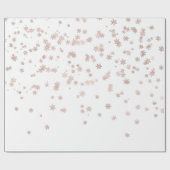 Rose Gold Metallische Schneeflocken Weihnachten Geschenkpapier (Flach)