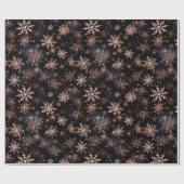Rose Gold Metallische Schneeflocken Weihnachten Geschenkpapier (Flach)