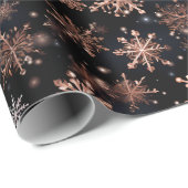 Rose Gold Metallische Schneeflocken Weihnachten Geschenkpapier (Rolleneckpunkt)