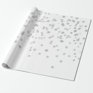 Rose Gold Metallische Schneeflocken Weihnachten Geschenkpapier