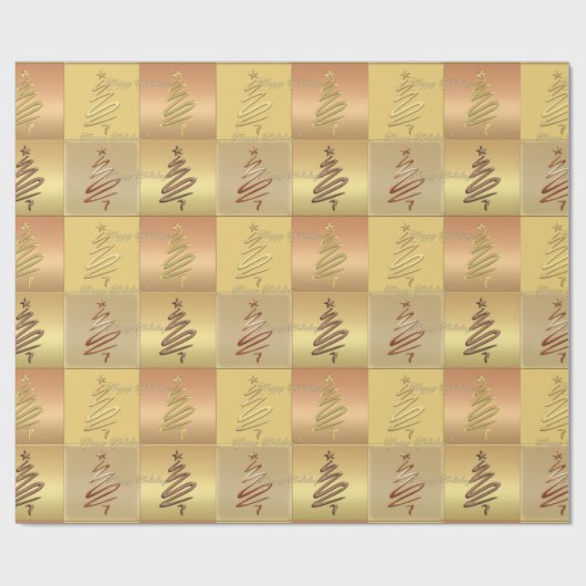 Rose Gold Metallische Weihnachtsbaum Wrapping Pape Geschenkpapier (Flach)
