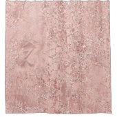 Rose Gold Metallischer Glitzer Glas Abstrakte Kris Duschvorhang (Vorderseite)