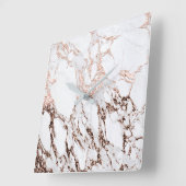 Rose Gold Metallkeramikstein Minimal Quadratische Wanduhr (Winkel)