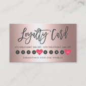 Rose Gold Metallklingenskripte 10 Treuekarte (Vorderseite)