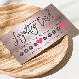 Rose Gold Metallklingenskripte 10 Treuekarte
