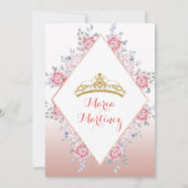 Rose Gold Mexican Mis Quince Einladung (Rückseite)