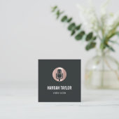 Rose Gold Microphone Voice Actor Quadratische Visitenkarte (Stehend Vorderseite)
