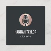 Rose Gold Microphone Voice Actor Quadratische Visitenkarte (Vorderseite)