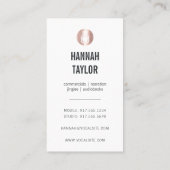 Rose Gold Microphone Voice Actor Vertikal Visitenkarte (Rückseite)