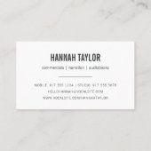 Rose Gold Microphone Voice Actor Visitenkarte (Rückseite)