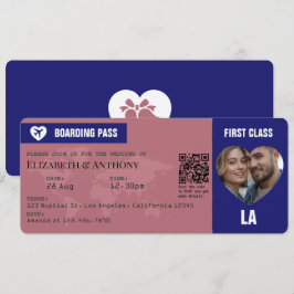 Rose Gold & Midnight Blue Bordkarte Hochzeitseinla Einladung