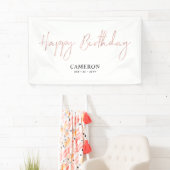 Rose Gold Minimal Custom Happy Birthday Banner (Insitu)