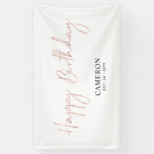 Rose Gold Minimal Custom Happy Birthday Banner (Vertikal)