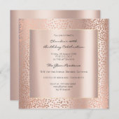 Rose Gold Minimal Dots Blush Confetti Geburtstag Einladung (Vorne/Hinten)