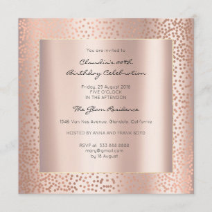 Rose Gold Minimal Dots Blush Confetti Geburtstag Einladung