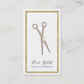 Rose Gold Minimal Gold Border Haar Stylist Visitenkarte (Vorderseite)