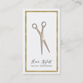 Rose Gold Minimal Gold Border Haar Stylist Visitenkarte