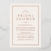 Rose Gold Minimal Modernes Brautparty Folieneinladung (Vorderseite)