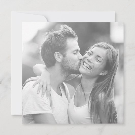 Rose Gold Minimal Script Modernes Foto Hochzeit Einladung (Rückseite)