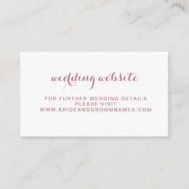 Rose Gold Minimal Simple Wedding Website Begleitkarte