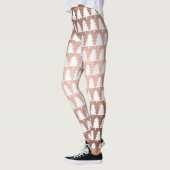 Rose Gold Minimal Weihnachtsbaum Leggings (Links)