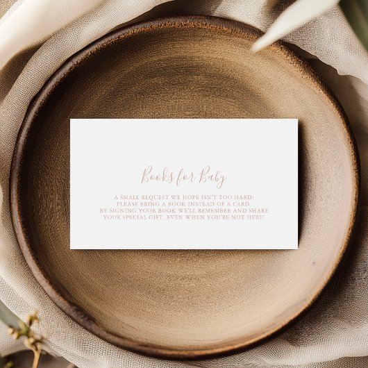Rose Gold Minimalistisch Baby Showbuchanfrage Begleitkarte