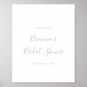 Rose Gold Minimalistisch Brautparty Begrüßungspans Poster (Vorne)